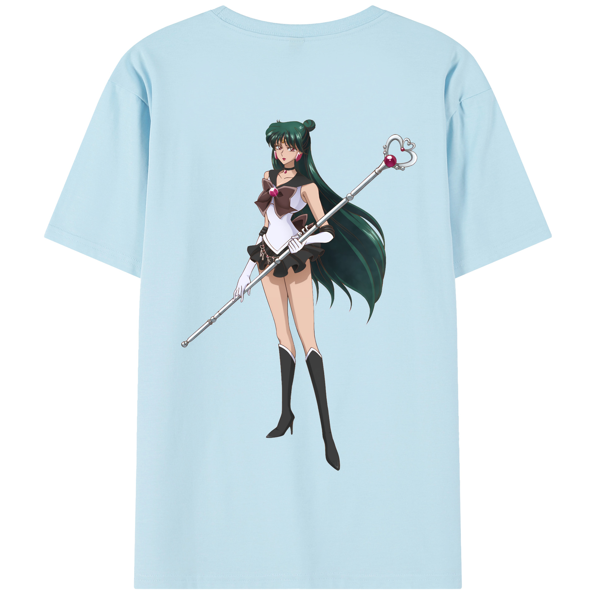 （画像用） 美少女戦士セーラームーン 冥王せつな Sailor Moon Meiou Setsuna 綿100％半袖Tシャツ（背面プリント）